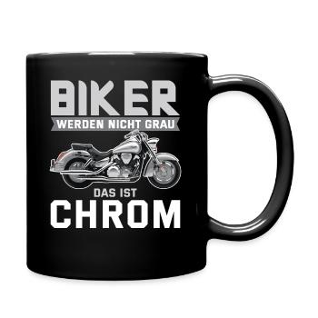 Motorradfahrer Motorrad Biker - Tasse einfarbig - Schwarz - Rechts
