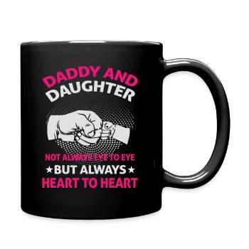 Vater und Tochter - Tasse einfarbig - Schwarz - Rechts