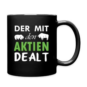 Aktionär Aktien Aktienhändler Trader - Tasse einfarbig - Schwarz - Rechts