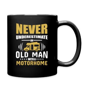 Motorhome camping pensioner camper old man WOMO - Full Colour Mug - black - Right