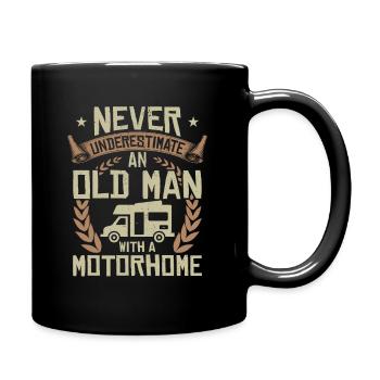 Motorhome camping pensioner camper old man WOMO - Full Colour Mug - black - Right
