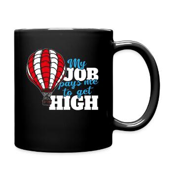 Ballonfahrer Ballonfahren Heißluftballon Pilot Fun - Tasse einfarbig - Schwarz - Rechts