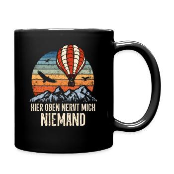 Ballonfahrt Heißluftballon Pilot Ballonfahrer Witz - Tasse einfarbig - Schwarz - Rechts