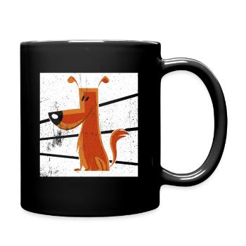 doggy dog lustiger Hund - Tasse einfarbig - Schwarz - Rechts