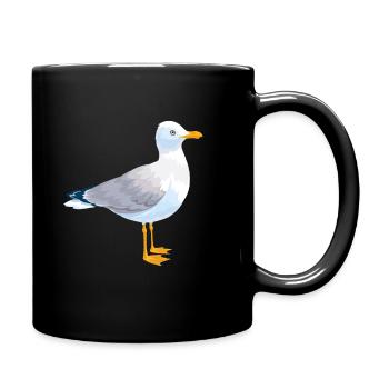 Tshirt mouettes oiseaux de mer - Mug uni - noir - Droite