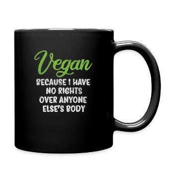 végétalien - Mug uni - noir - Droite