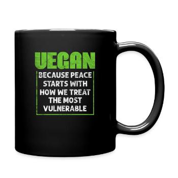 végétalien - Mug uni - noir - Droite