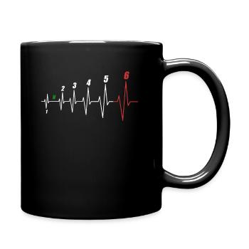 Biker Herzschlag - Tasse einfarbig - Schwarz - Rechts