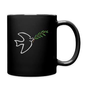 Peace Dove - Frieden Taube - Tasse einfarbig - Schwarz - Rechts