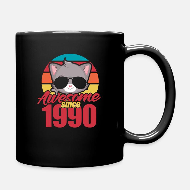 1990 chat - Mug uni - noir