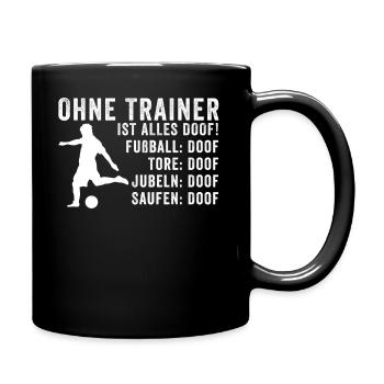 Fußball Trainer - Tasse einfarbig - Schwarz - Rechts