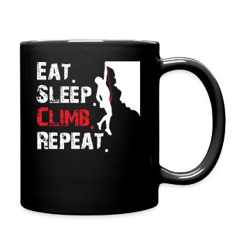 Eat Sleep Climb Repeat climbing lovers design - Full Colour Mug - black - Right