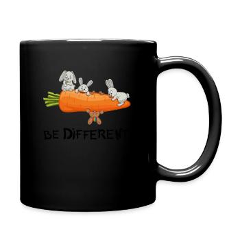 Funny rabbit cute bunny carrot design - Full Colour Mug - black - Right