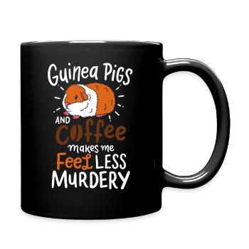 Meerschweinchen - Tasse einfarbig - Schwarz - Rechts