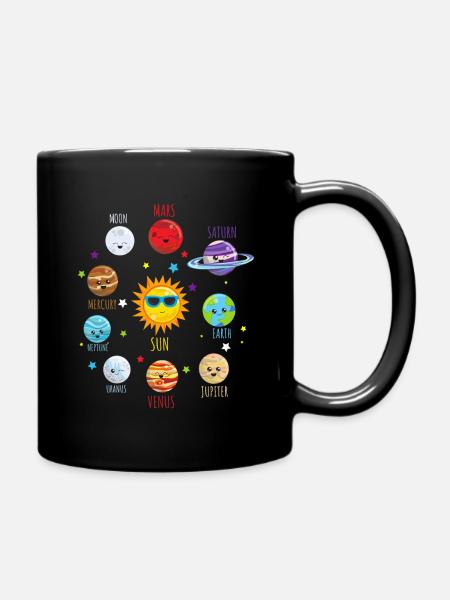 Solar System Planetary System Planetary Astronauts - Full Colour Mug - black