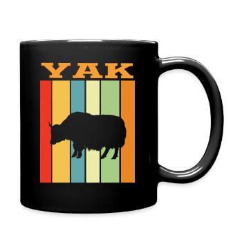 Yak Retro Farbenspiel - Tasse einfarbig - Schwarz - Rechts