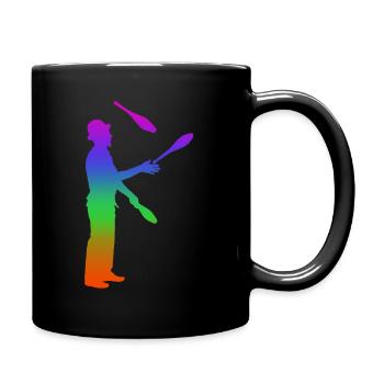 Juggle rainbow silhuette - Full Colour Mug - black - Right