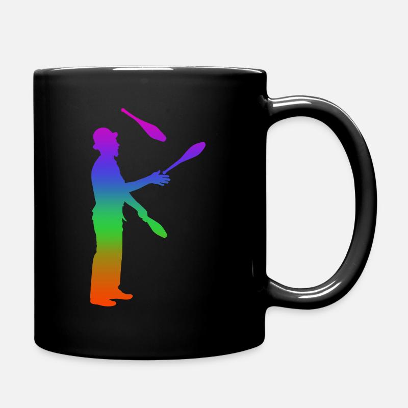 Jonglieren Regenbogen Silhuette - Tasse einfarbig - Schwarz