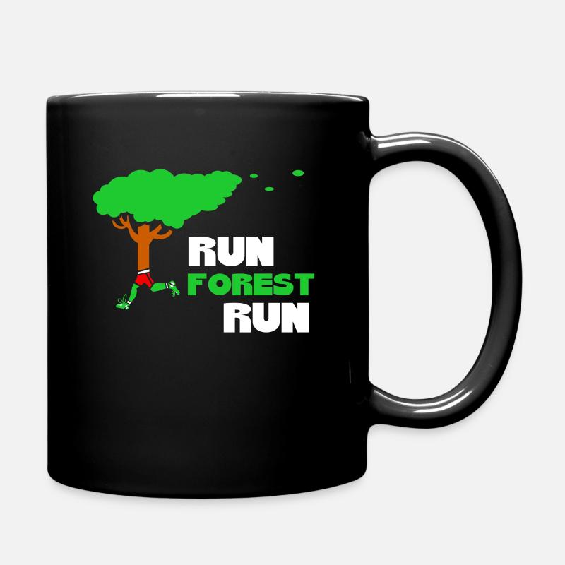 Run Forest Run Running Tree Runner Fun Run Geschenk - Tasse einfarbig - Schwarz