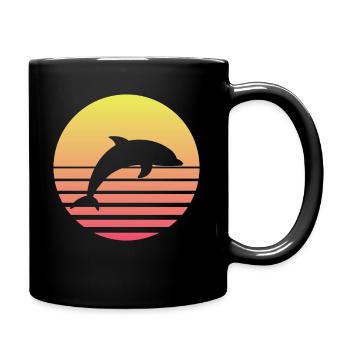 dolphins - Full Colour Mug - black - Right