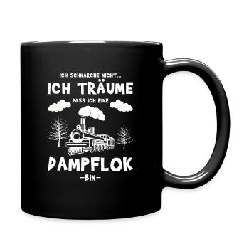 Ich schnarche nicht - Dampflok - Tasse einfarbig - Schwarz - Rechts