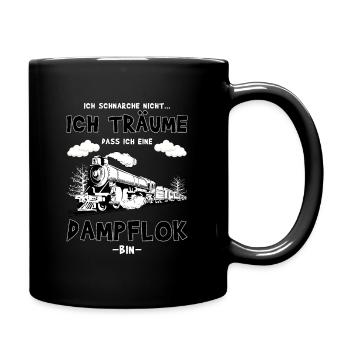 Ich schnarche nicht - Dampflok Eisenbahn - Tasse einfarbig - Schwarz - Rechts