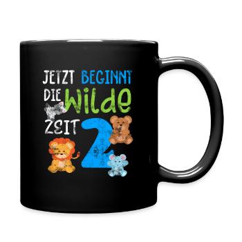 Kindergeburtstag 2 Jahre Safari Geburtstag 2 - Tasse einfarbig - Schwarz - Rechts