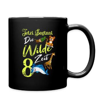 Kindergeburtstag 8 Jahre Safari Geburtstag 8 - Tasse einfarbig - Schwarz - Rechts