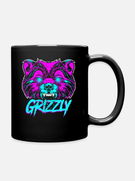Grizzly bear - Full Colour Mug - black