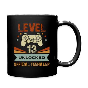 Offizieller Teenager 13. Geburtstag T-Shirt Level 13 U. - Tasse einfarbig - Schwarz - Rechts