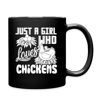 Chicken Just A GIrl Who Loves Chickens - Full Colour Mug - black - Right