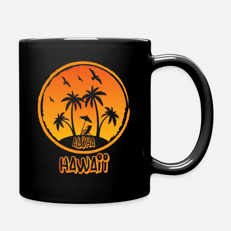 Beach summer sun gift gift idea - Full Colour Mug - black