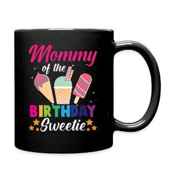 Anniversaire maman crème glacée princesse enfant - Mug uni - noir - Droite