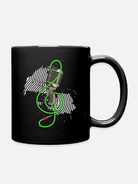 Retro Mikrofon Vintage Karaoke Sänger Podcast DJ - Tasse einfarbig - Schwarz