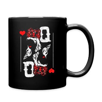 Heart lady playing card - Full Colour Mug - black - Right
