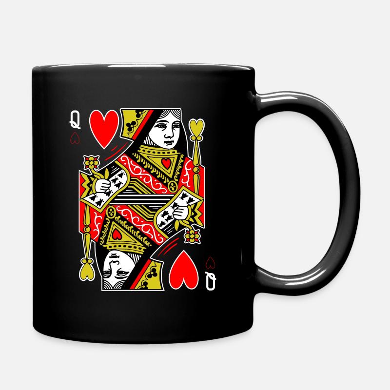 Heart lady playing card - Full Colour Mug - black