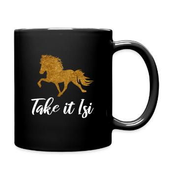 cheval Islande - Mug uni - noir - Droite