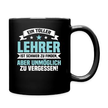 Lustiger Spruch Klassenlehrer Lehrer Geschenk - Tasse einfarbig - Schwarz - Rechts