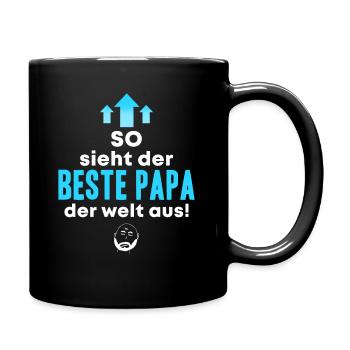 Der beste Papa der Welt - Tasse einfarbig - Schwarz - Rechts