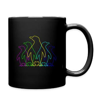 Pinguin Umweltschutz - Tasse einfarbig - Schwarz - Rechts
