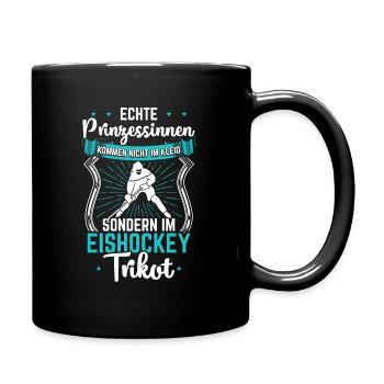 Eishockey Prinzessin Ice Hockey Trikot Spruch Frau - Tasse einfarbig - Schwarz - Rechts