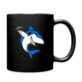 Requin agitant Grand prédateur d'aileron de requin blanc - Mug uni - noir - Droite