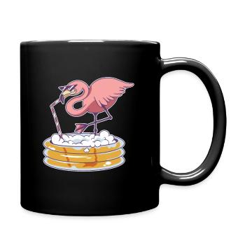 Flamingo Pink Bier trinken Strohhalm Party - Tasse einfarbig - Schwarz - Rechts