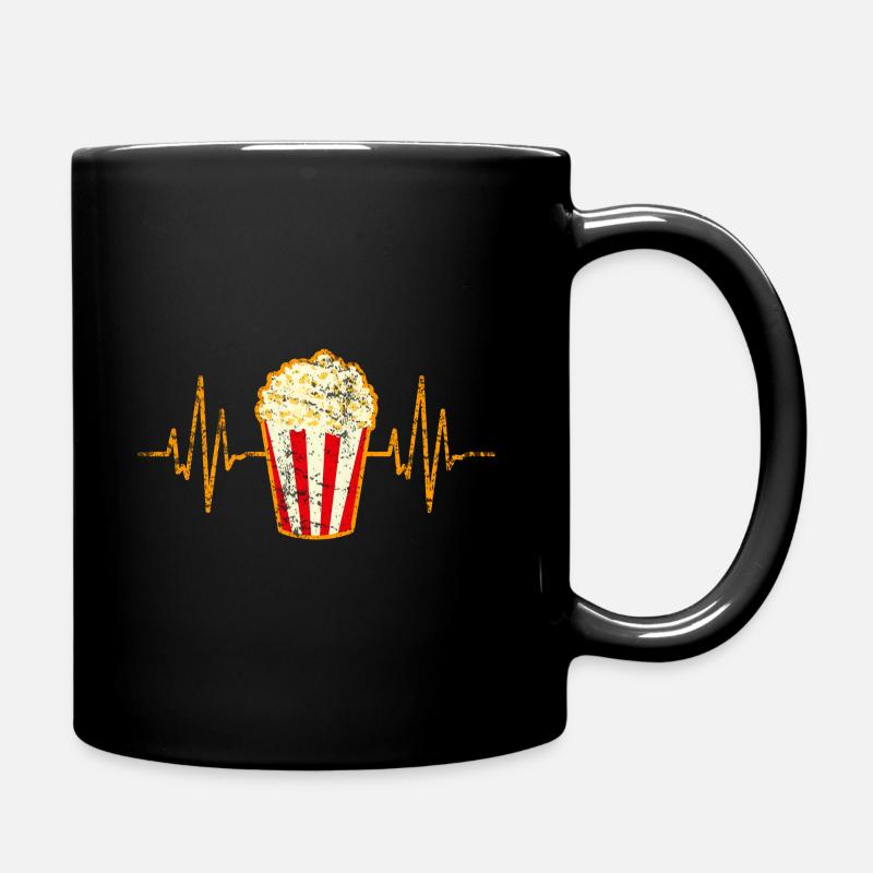 Popcorn Herz - Tasse einfarbig - Schwarz