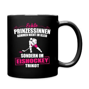 Eishockey Prinzessin Ice Hockey Trikot Spruch Frau - Tasse einfarbig - Schwarz - Rechts