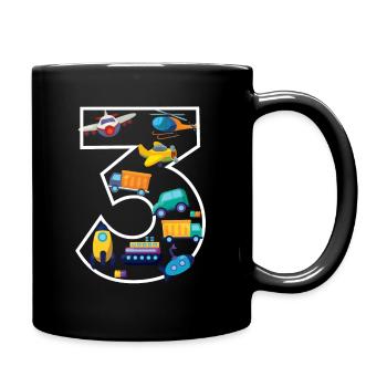 3 years old - 3rd birthday - Full Colour Mug - black - Right