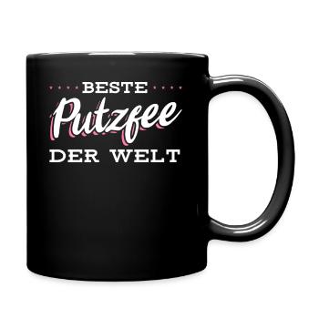 Putzfrau Putzfee - Tasse einfarbig - Schwarz - Rechts
