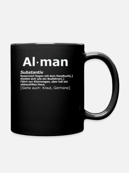 Alman Definition - Tasse einfarbig - Schwarz