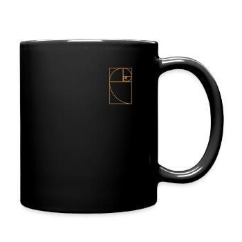 Fibonacci Spirale Goldener Schnitt - Tasse einfarbig - Schwarz - Rechts