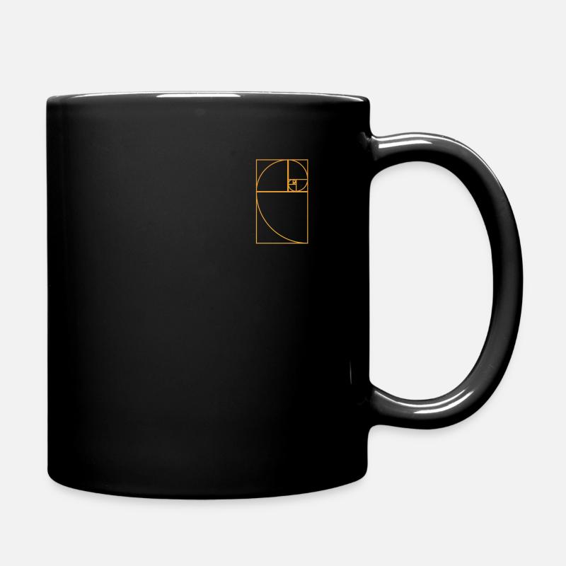 Fibonacci Spirale Goldener Schnitt - Tasse einfarbig - Schwarz